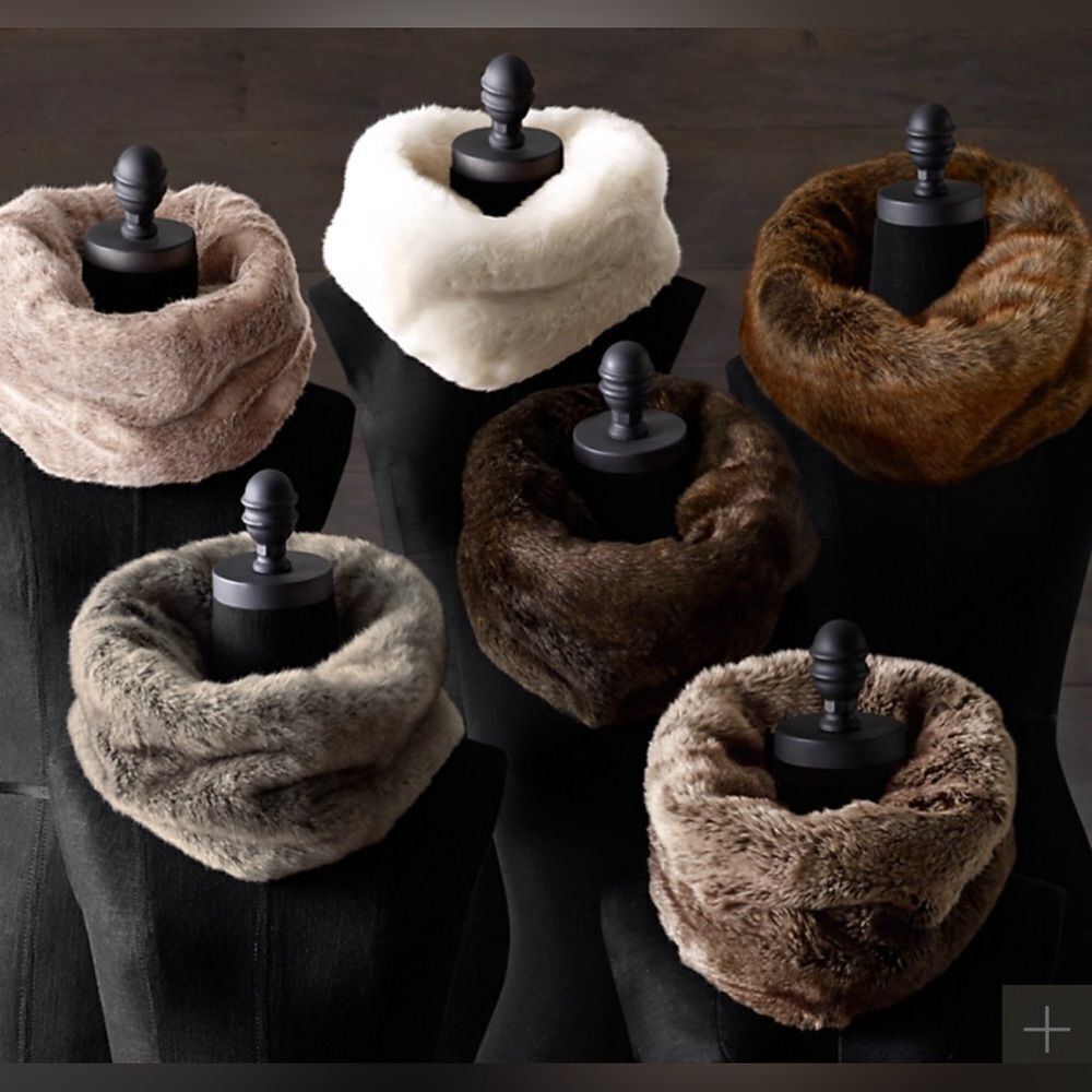 RH Luxe Faux Fur Infinity Scarf in Sable